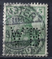 Niemcy - Deutsches Reich - Perfin - dziurkowany 14/2
