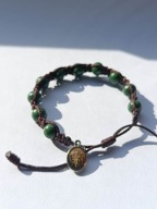 Zielono-Brązowy Różaniec na rękę