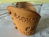 Kieliszek Imprezowy Karpacz Pij Bracie Szklany ze Skórzanym Etui i Paskiem
