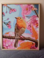 Duża sikorka 40x50cm - Haft Diamentowy