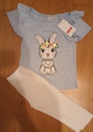 Komplet NKD Kids bluzka z królikiem i krótkie spodenki 7-8 lat