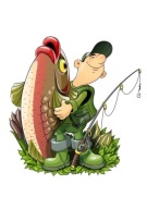 WYDRUK CUKROWY masa OPŁATEK NA TORT DLA WĘDKARZA RYBY RYBAK + TEKST GRATIS