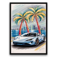 Plakat z ramą 50x70 cm Klimat Nocy w Miami| Pomysł na Prezent