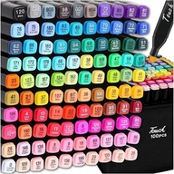 MARKERY ALKOHOLOWE 100 SZT FLAMASTRY MAZAKI PISAKI DWUSTRONNE PRO + TORBA