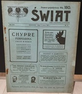 ŚWIAT 1922 Pismo tygodniowe ilustrowane stara gazeta reklamy prl