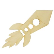 5x Drewniana RAKIETA kosmos decoupage ozdoba pokoju