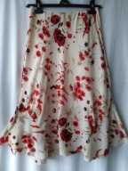 Spódnica kremowa w czerwone kwiaty - 36/38