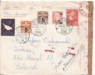 DANIA DANMARK -koperta -obieg 1955 rok do ZABRZE -stempel nr 395