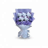 BUKIET HELLO KITTY FIOLETOWY PREZENT WALENTYNKI