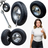 KÓŁKO KOŁO DO TACZKI POMPOWANE 4 80/4 00-8 400-8 MOCNE + OŚKA