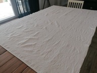 BAWEŁNIANY BIAŁY GRUBSZY OBRUS HORTENSJE WYTŁACZANY WZÓR 140 x 200 H