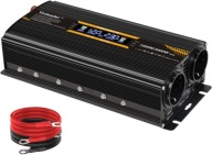 Yinleader przetwornica 12V/230V 1500W-3000W LCD 2x gniazdo + USB