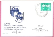 DDR 1975, cp Wystawa Filat. Schwerin - Bydgoszcz, polonica