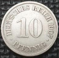 **NIEMCY [1444]*10 Pfennig 1907 *A typ 2 mała tarcza