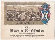 STARA ETYKIETA Z BUTELKI WINA AHRWEILER BUTTESTADTCHEN 1937 WINO