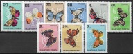 MOTYLE Węgry 1966 Mi 2201-09 A ** Motyle. Jak skan. Stan BDB.