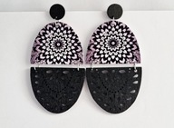 KOLCZYKI DREWNIANE FOLKOWE MALOWANE DUŻE