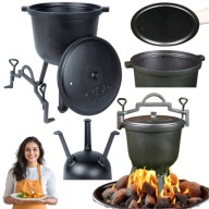 KOCIOŁEK ŻELIWNY EMALIOWANY MYŚLIWSKI 8L WĘGIERSKI NA OGNISKO WYTRZYMAŁY