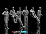 Żywica figurki niemieckich czołgistów WWII 1/16