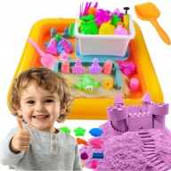PIASEK KINETYCZNY DUŻY ZESTAW PIASKOWNICA 3KG KINETIC SAND ŁOPATKA WIADERKO