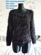 SWETER PUCHATY WŁOCHATY FUTERKOWY CEKINY CEKINOWY cieplutki plusz jedwab