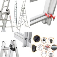 DRABINA ALUMINIOWA 3X11 SOLID MAXI HARDMAISTER WYS.ROB 8,2 WIELOFUNKCYJNA