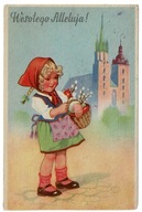 WIELKANOC ALLELUJA MA.ŁA KRAKOWIANKA KOSZYK PISANKI KOŚCIÓŁ MARIACKI