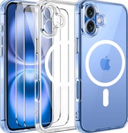 ETUI CASE IPHONE 16 MAGSAFE WZMACNIANE BEZBARWNE MAGNETYCZNE + SZKŁO GRATIS