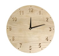 Zegar ścienny drewniany Dębowy 30cm - prezent - zegar dębowy