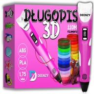 DŁUGOPIS 3D DRUKARKA 3D PEN DEENZY ZESTAW XXL 8W1 WKŁADY 110M LCD