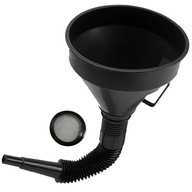 Lejek z ELASTYCZNĄ Rurką 3 CZĘŚCIOWY z Sitkiem UNIWERSALNY do Paliwa Płynów