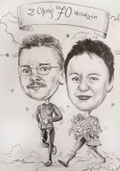 KARYKATURA ZE ZDJĘCIA 2 OSOBY A3 RĘCZNIE RYSOWANA