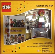 Lego Stationery Set -figurka Klauna notatnik pamiętnik ołówki długopis NOWE