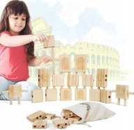 Drewniane klocki Montessori – zestaw konstrukcyjny 44 el.
