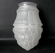 100-letni KLOSZ szkło MROŻONE na SZPON na TRZY SRUBKI - SECESJA ... !!!