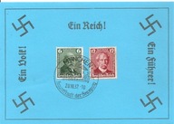 TRZECIA RZESZA -karta propagandowa -ozdobne stemple znaczki swastyka 1937 r