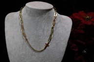 ŁAŃCUSZEK ZE STALI CHIRURGICZNEJ 316L POZŁACANY KRZYŻ