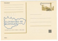 Czechosłowacja 1983 Kartka Cp ** Słowacja Bratysława mapa