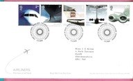 Anglia 2002 FDC 5 zn. lotnictwo samolot