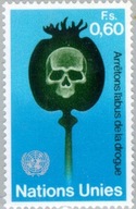 ONZ Genewa 1973 Znaczek 32 ** narkotyki zdrowie