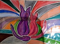 Akwarela - Tęczowa Para 30x40