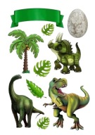 WYDRUK CUKROWY OPŁATEK NA TORT DINOZAURY DINOZAUR POSTACI + GRATIS TEKST