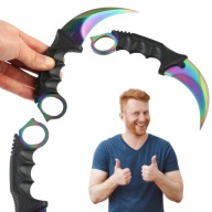 KARAMBIT NÓŻ TAKTYCZNY ZAKRZYWIONY SCYZORYK KOLOROWY TĘCZOWY PAZUR OSTRY V2