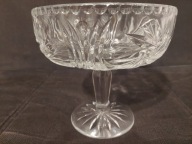 Polski kryształ piękna misa na owoce duża kryształowa miska na nóżce PRL
