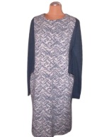 BRANDTEX DZIANINOWA CIEMNO GRANATOWA LUŹNA SUKIENKA KIESZENIE 44 46