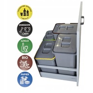 KOSZ NA ŚMIECI NA ODPADY SORT 62L DO SZAFKI SZUFLADY 60 BLUM 4 POJEMNIKI