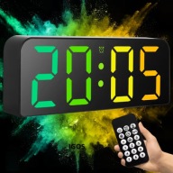 Cyfrowy Zegar Ścienny LED RGB 9,6" Pilot 3 Alarmy Termometr Lustrzany