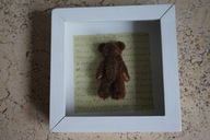 OBRAZ OBRAZEK DEKORACJA MIŚ TEDDY 3D DENMARK 15x15x4 cm. SHABBY CHIC