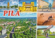 PIŁA - Z LOTU PTAKA - DWORZEC PKP - FONTANNA - ŻUŻEL - SAMOLOT - POMNIK