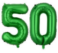 Balon foliowy cyfra 50 zielony , 40 cali urodziny pięćdziesiąte